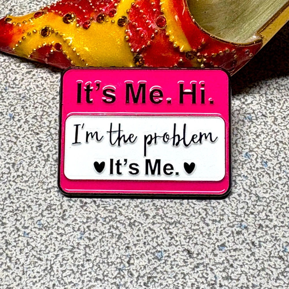 Song lyrics/Taylor Swift Pink and White Enamel Pin